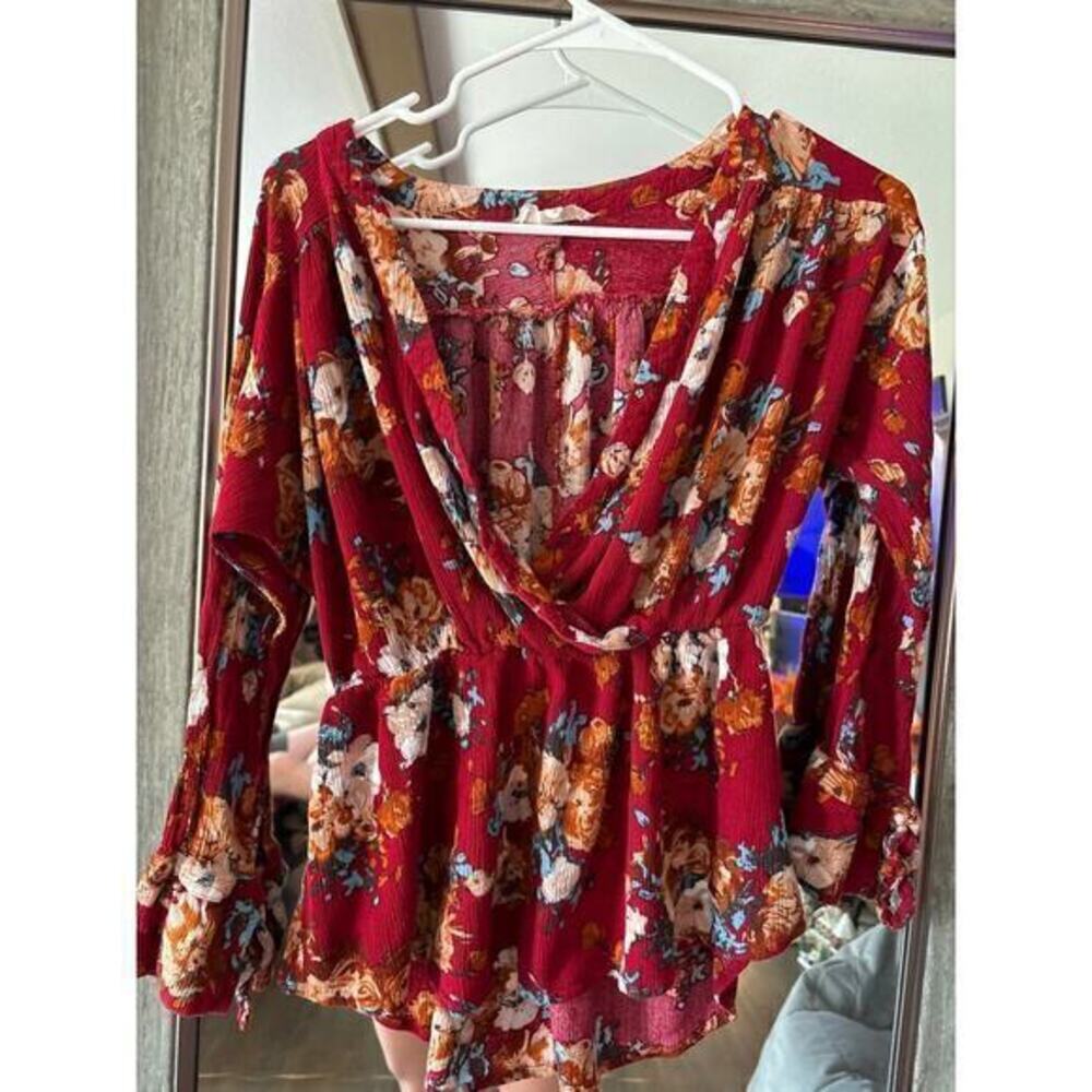 Entro Burgundy blouse size small